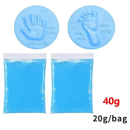 20/40G Baby DIY Hand and Footprint Soft Clay Fluffy Material, Baby Handprint Imprint and Foot Print Mud, Handprint Fingerprint