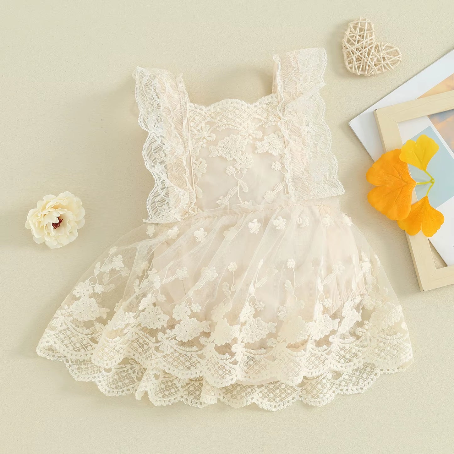 Lioraitiin 0-24M Newborn Infant Baby Girl Summer Bodysuit off Shoulder Lace Floral Printed Jumpsuit