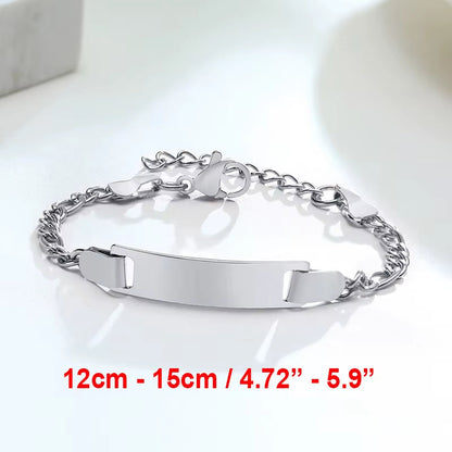 Custom Personalize Girls Name Baby Bracelet, anti Allergy Stainless Steel Chain Adjustable, Baptism Gifts to Girls Boys