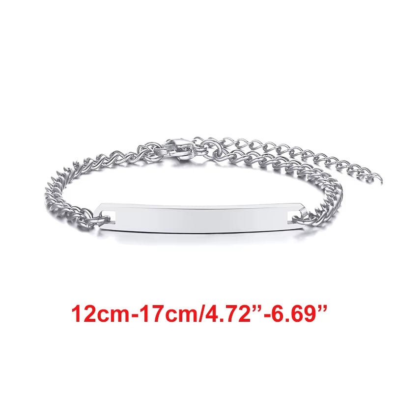 Custom Personalize Girls Name Baby Bracelet, anti Allergy Stainless Steel Chain Adjustable, Baptism Gifts to Girls Boys
