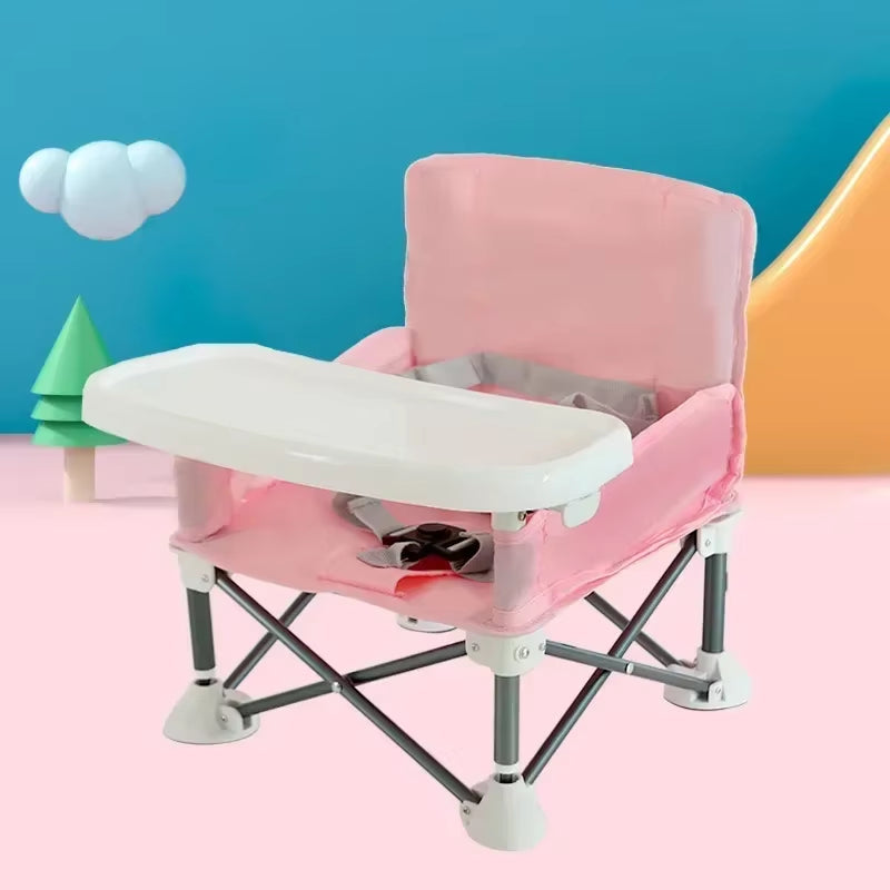 Baby Furniture Supplies Booster Seat Dining Chair Portable Travel Folding Kids with Feeding Chair Outdoor Beach Seat