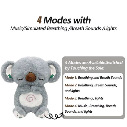 Breathing Bear Baby Soothing Otter Plush Doll Toy Baby Kids Soothing Music Baby Sleeping Companion Sound and Light Doll Toy Gift