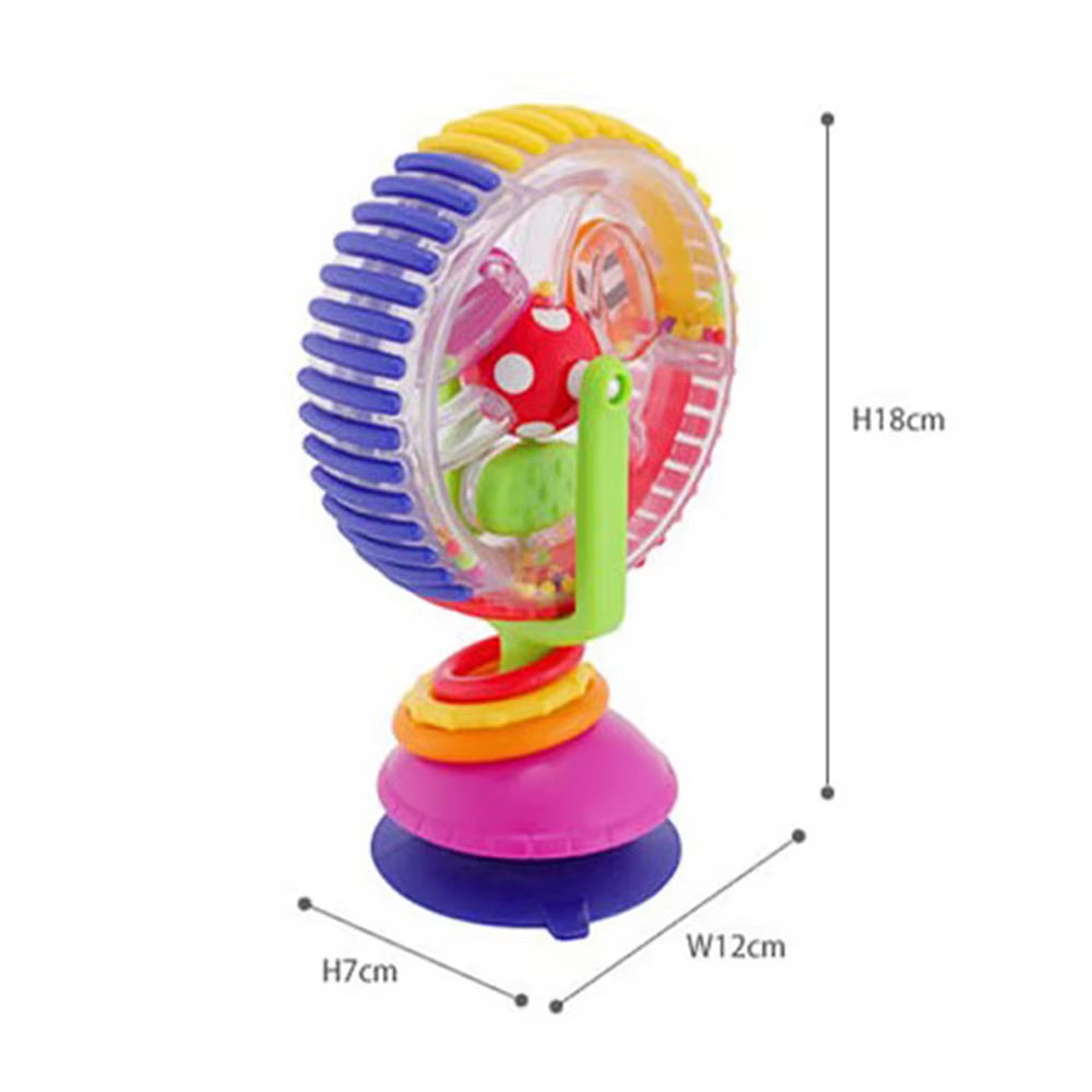 Baby Rotating Ferris Wheel Rattle with Suction Cup Early Development Rattle Toy Funny Feeding Plaything for Babies and Toddlers