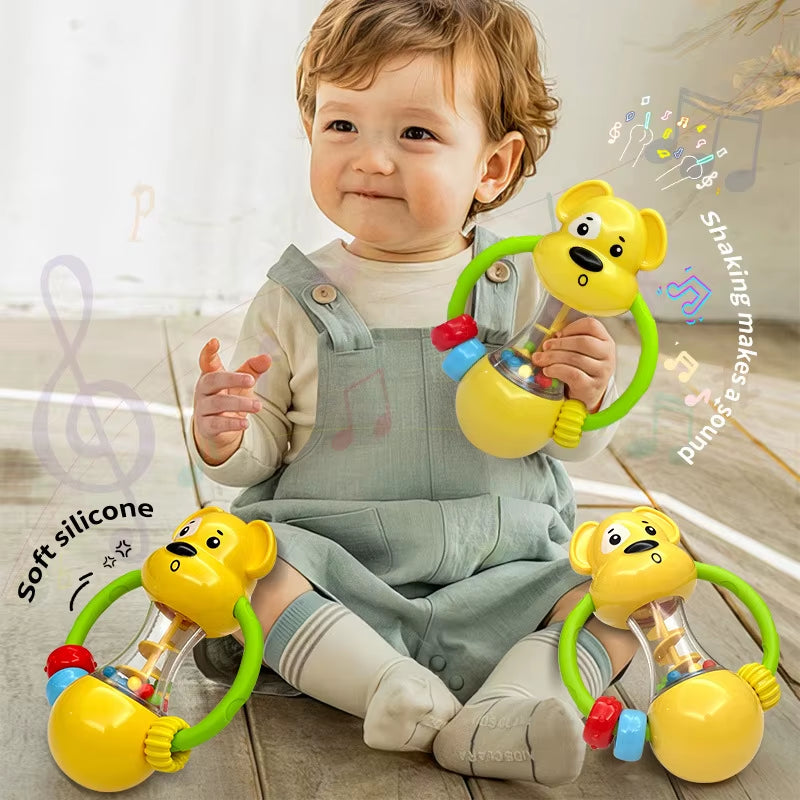 Baby Rattles Toys 0 12 Months Newborn Sensory Grasp Toys Hand Bell Develop Activity Game Cute Animal Rattles for Infants Gifts