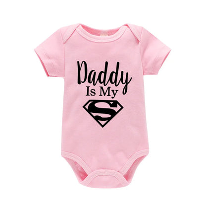 Baby Romper Newborn Baby Boys Girls Clothes Gold Daddy Is My Hero Funny Print Infant Baby Jumpsuit Cute Casual Baby Bodysuit