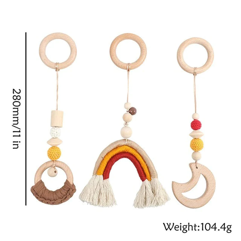 1Set Play Gym Frame Baby Activity Wooden Fitness Frames Play Gym Mobile Baby Room Decoration Newborn Baby Accessories Rattle Toy