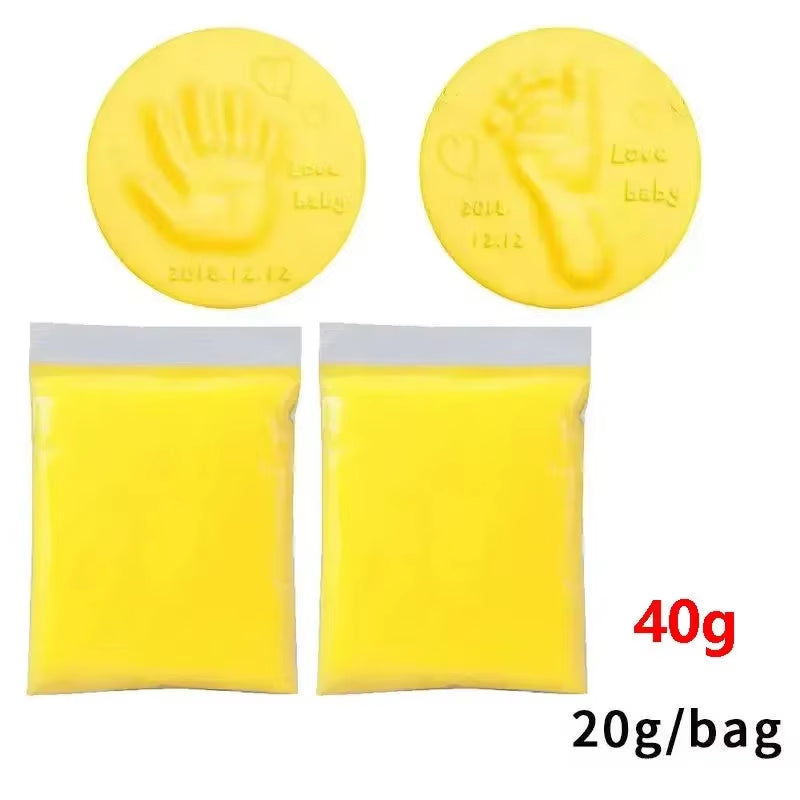 20/40G Baby DIY Hand and Footprint Soft Clay Fluffy Material, Baby Handprint Imprint and Foot Print Mud, Handprint Fingerprint