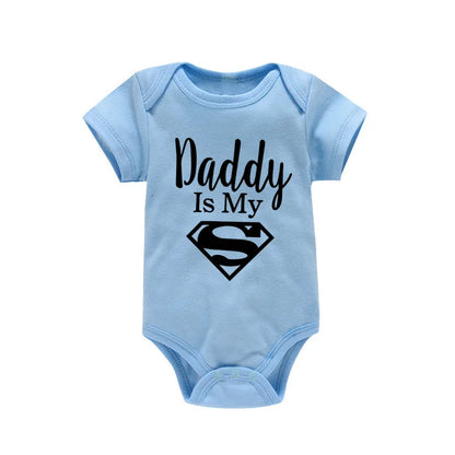 Baby Romper Newborn Baby Boys Girls Clothes Gold Daddy Is My Hero Funny Print Infant Baby Jumpsuit Cute Casual Baby Bodysuit