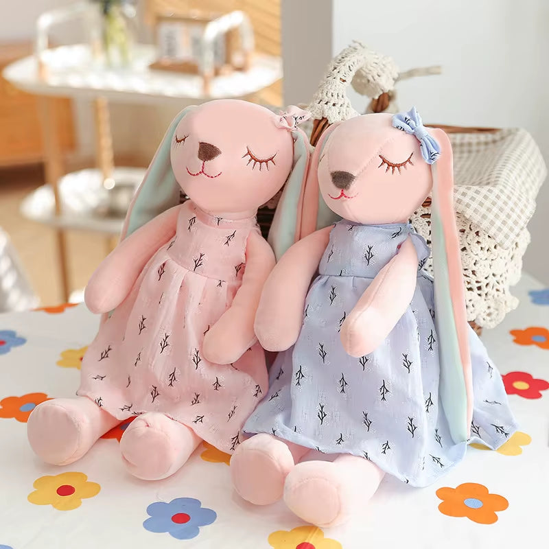 Kawaii Long Ear Rabbit Plush Toys Baby Sleep Comfort Dolls Stuffed Soft Animal Toys Lovely Rabbit for Children Girls 35CM