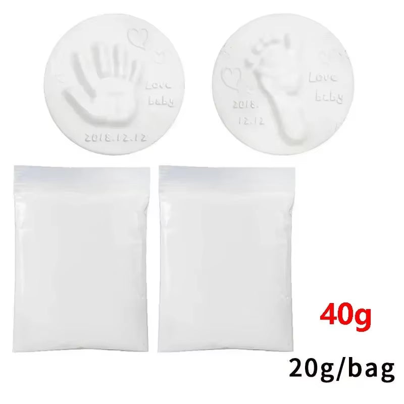 20/40G Baby DIY Hand and Footprint Soft Clay Fluffy Material, Baby Handprint Imprint and Foot Print Mud, Handprint Fingerprint