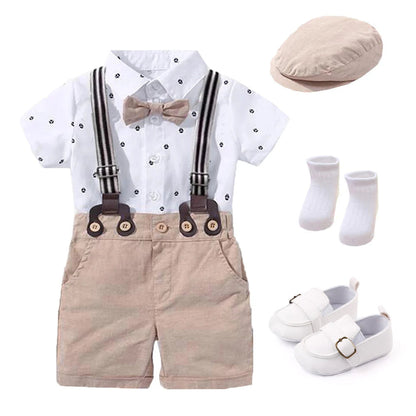 Baby Boy Clothing Suit Newborn Handsome Romper Bow Set