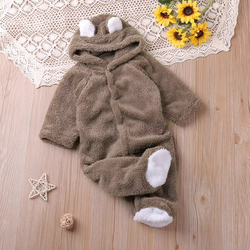 Autumn Cartoon Style Winter Long Sleeve Baby Boys Girls Rompers Toddler Kids Playsuit Jumpsuits Baby Clothes