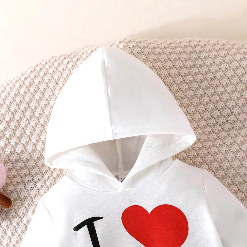 Girls Boy 3 -24 Months Cute Letter Long Sleeve Hoodie Tee Long Pants Outfit Toddler Infant Clothing Set Fashion Kids Wear