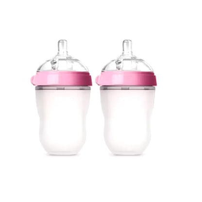 Silicone Baby Bottle Green/Pink 5 Oz and 8 Oz Baby Bottles 2 Pack BPA Free Feeding Bottle Children Kids