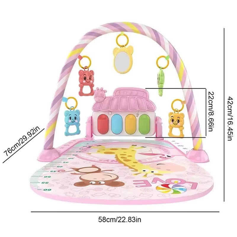 Baby Activity Gym Music Rack Early Education Toy Gifts Newborn 0-36 Months Piano Keyboard Infant Crawling Blanket Pedal Play Mat