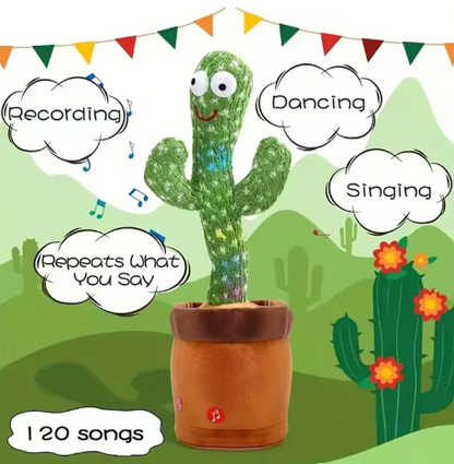 Dancing Talking Cactus Toy Singing Mimicking Recording Repeating What You Say Sunny Cactus